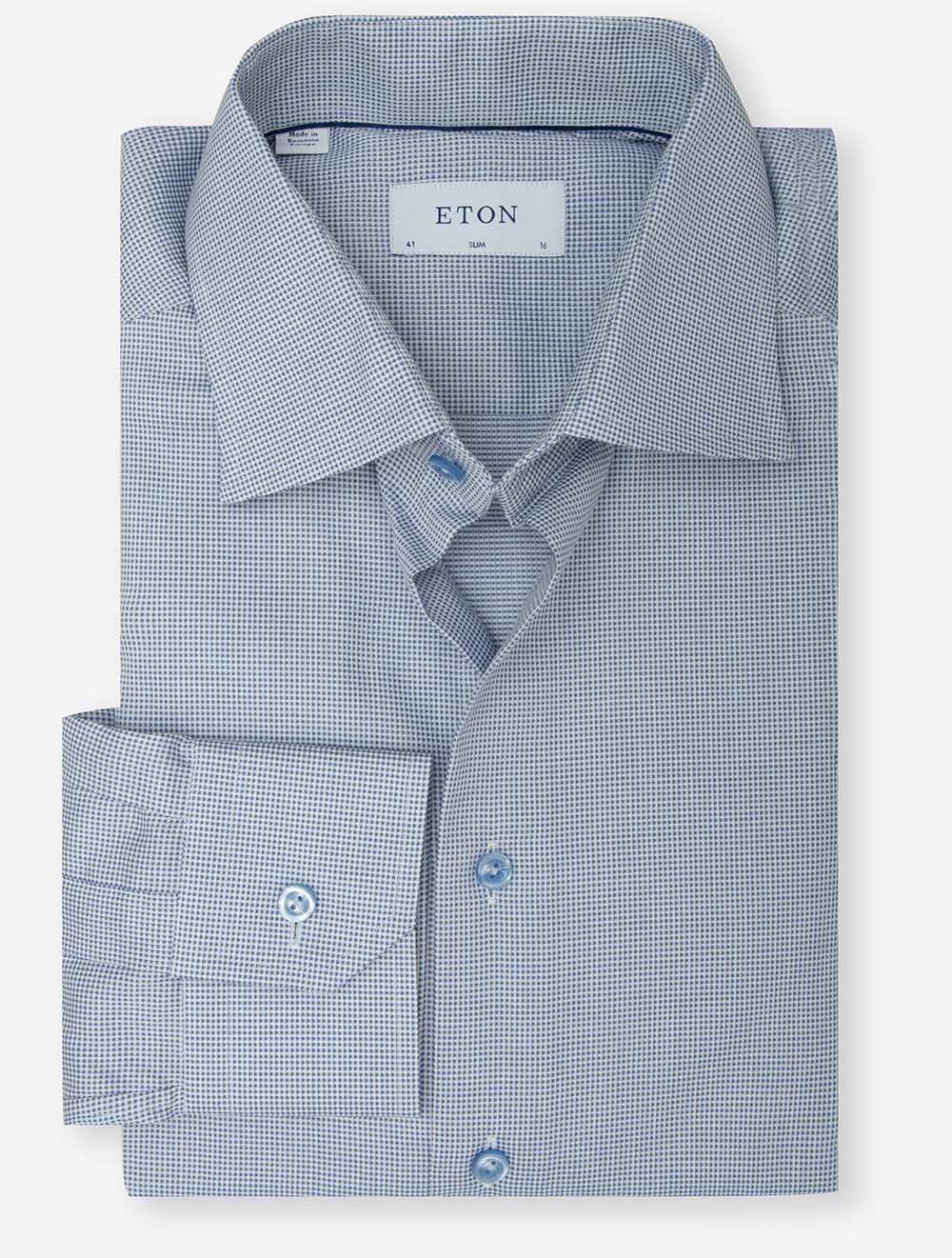 Eton Slim Fit Nailhead Shirt Blue