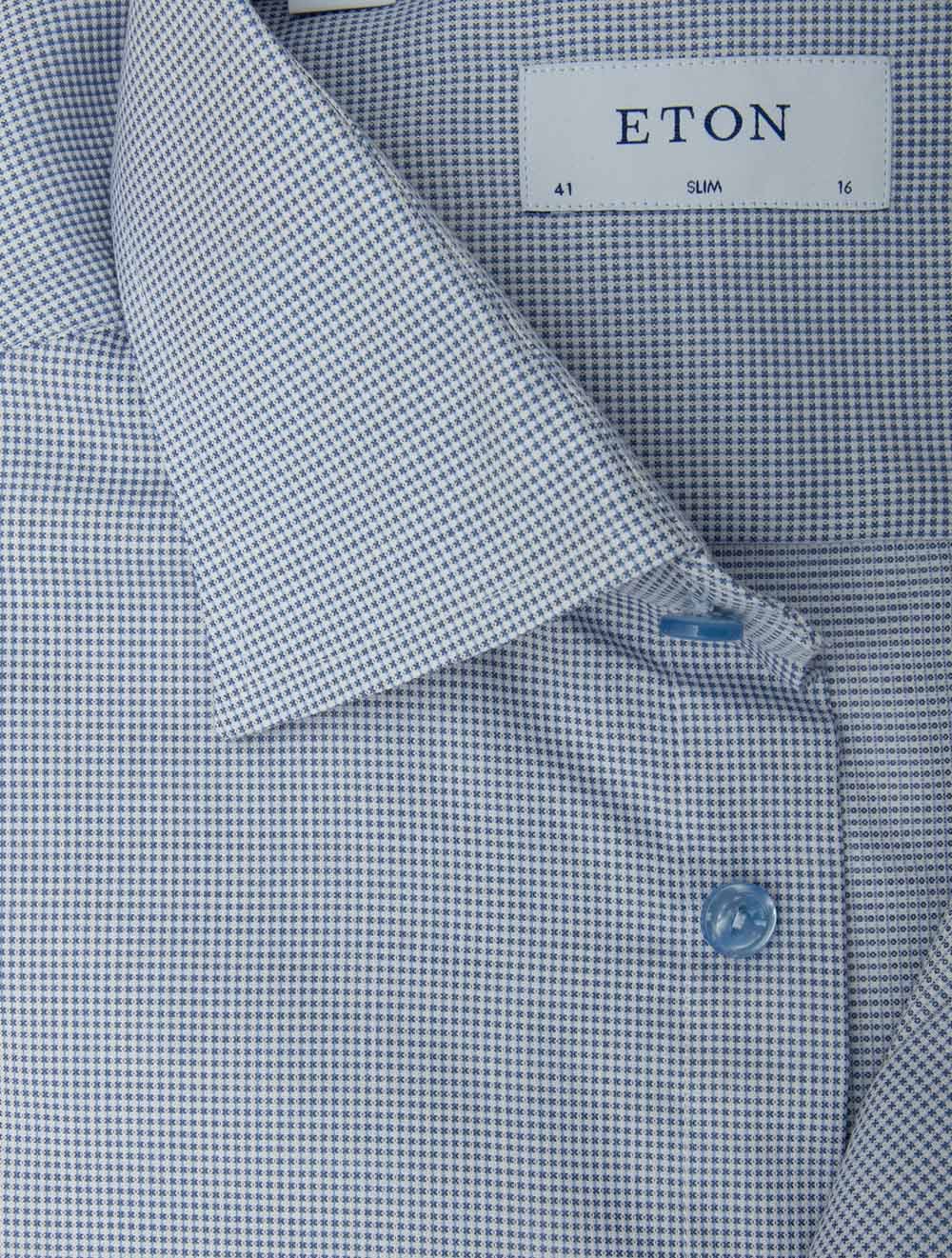 Eton Slim Fit Nailhead Shirt Blue