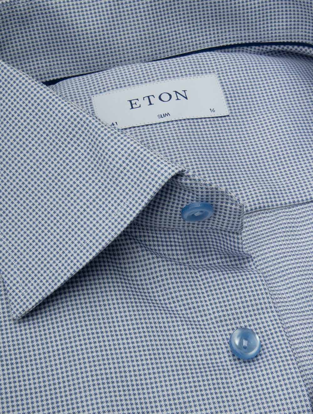 Eton Slim Fit Nailhead Shirt Blue
