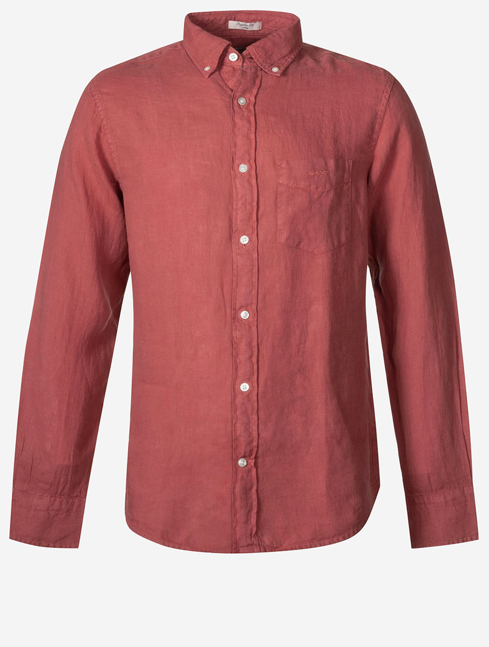Linen Regular Fit Shirt Dusty Brick Red