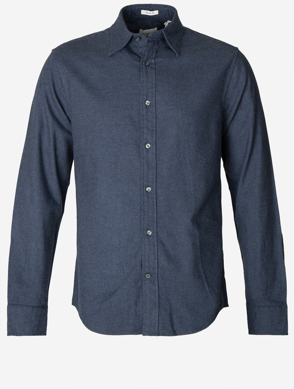 Regular Flannel Shirt Dark Indigo Melange