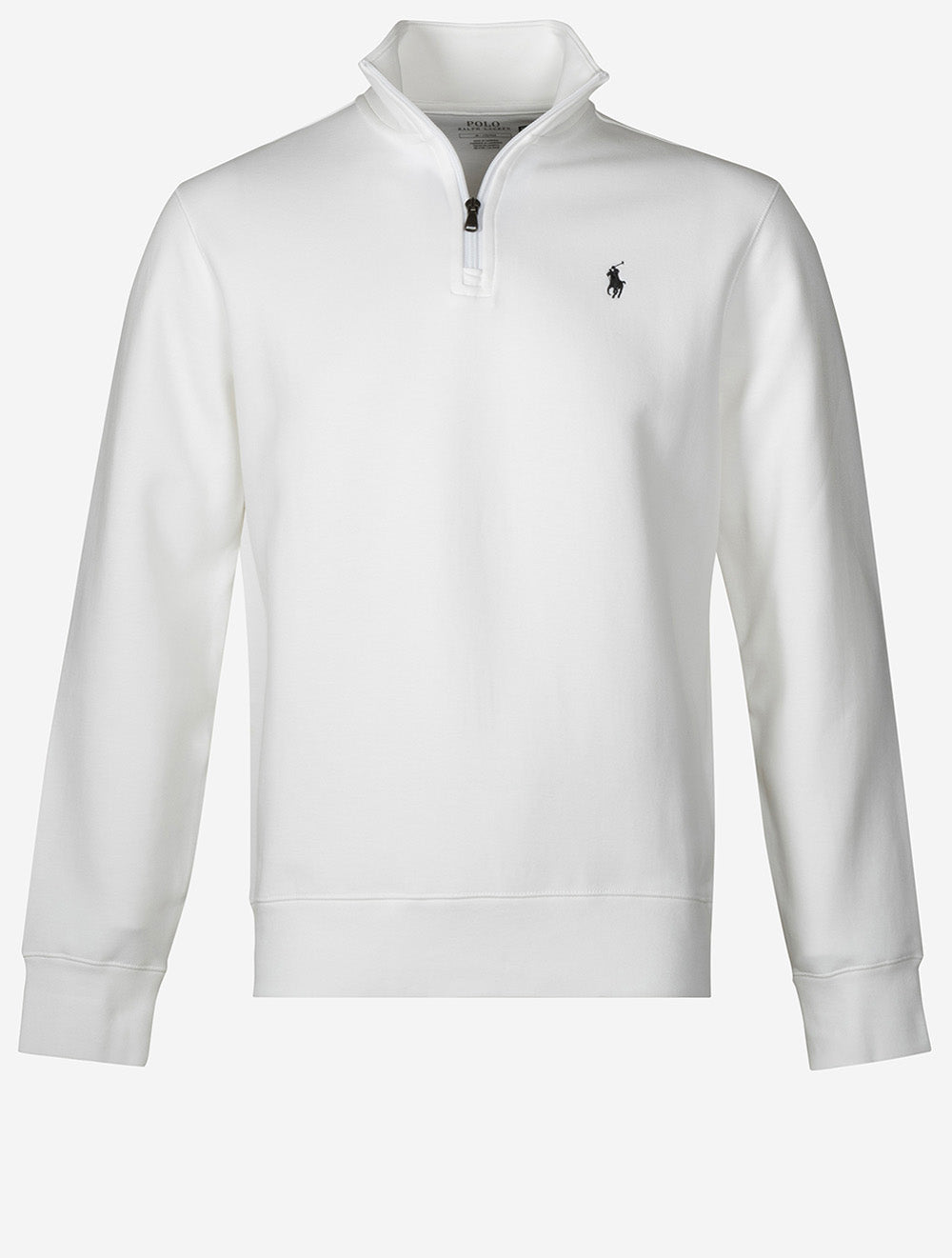 Double Knit Quarter Zip Pullover-White