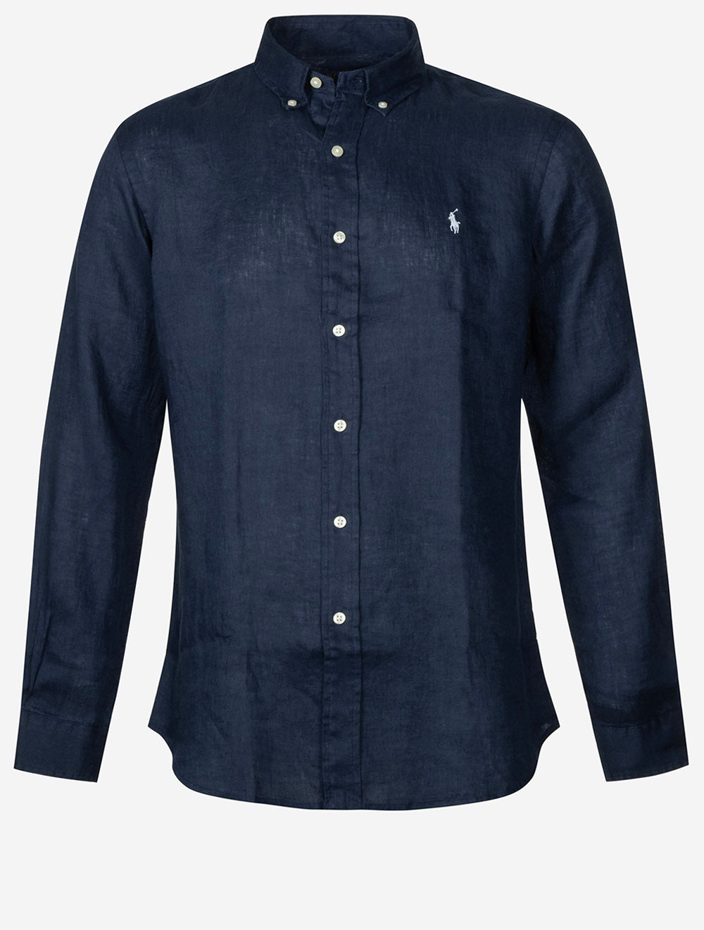 Custom Fit Linen Shirt Navy