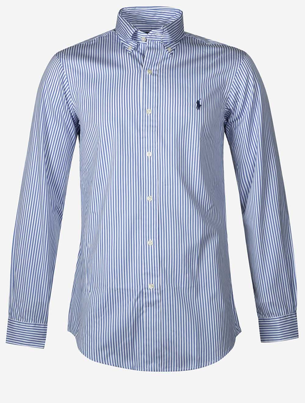 Striped Poplin Shirt Blue