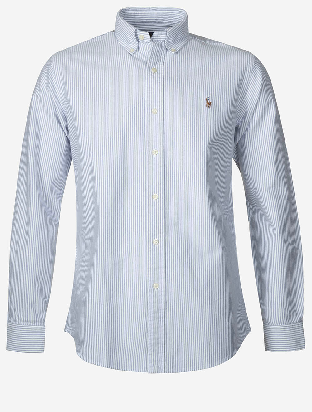Custom Fit Striped Oxford Shirt Blue