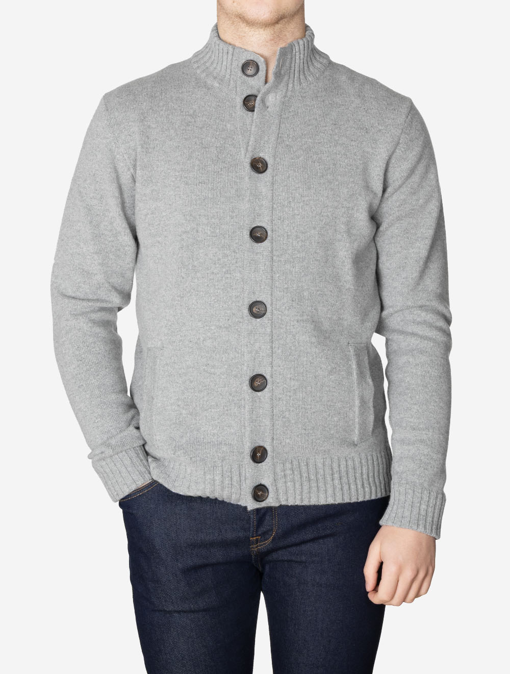 Premium Button-Up Cardigan Grey