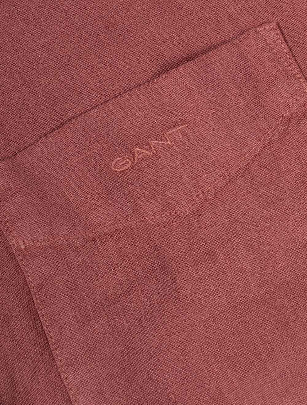 Linen Regular Fit Shirt Dusty Brick Red