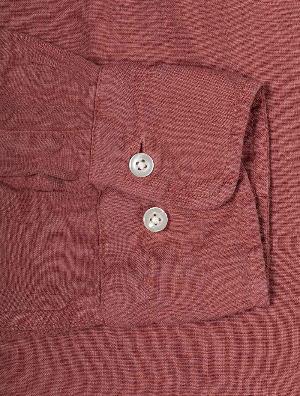 Linen Regular Fit Shirt Dusty Brick Red