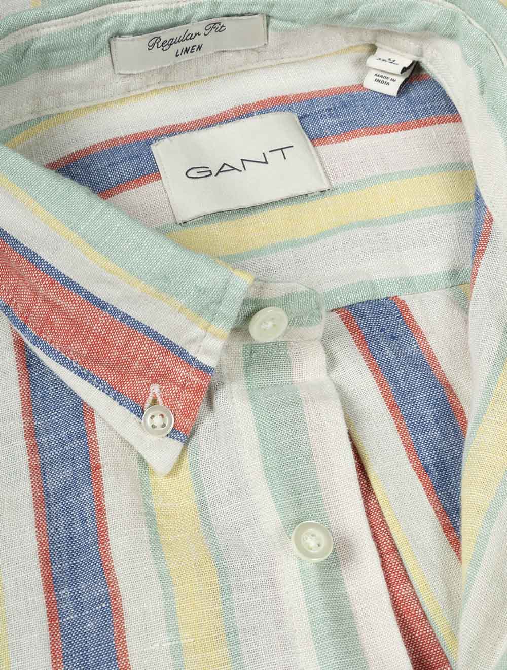 Regular Multistripe Linen Shirt Multicolor
