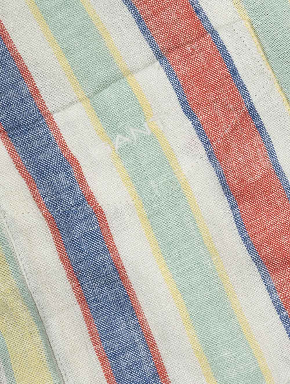 Regular Multistripe Linen Shirt Multicolor