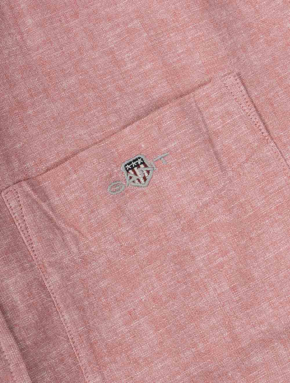 Regular Cotton Linen Short Sleeve Shirt Rose Pink