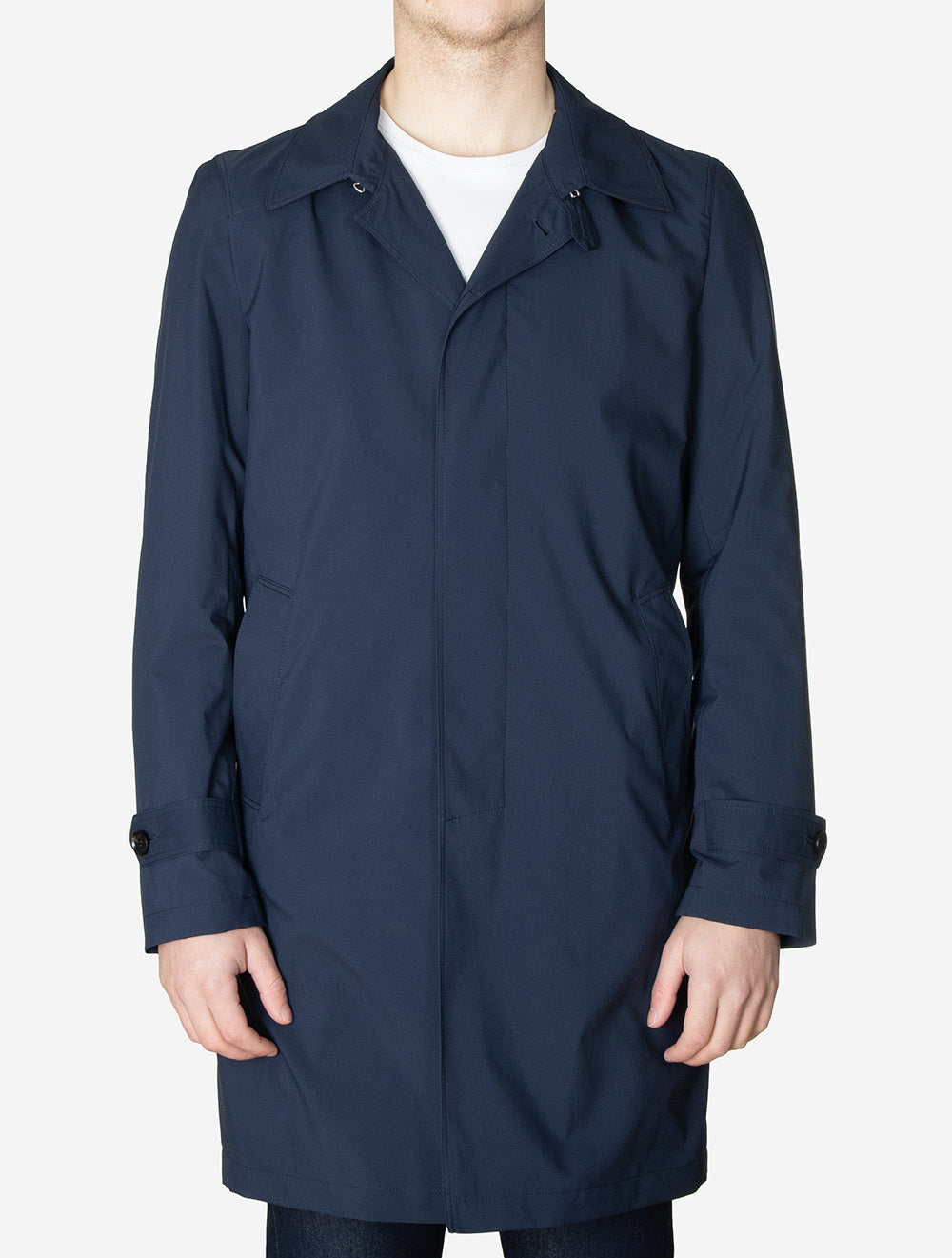 Single-Breasted Trench Coat Navy