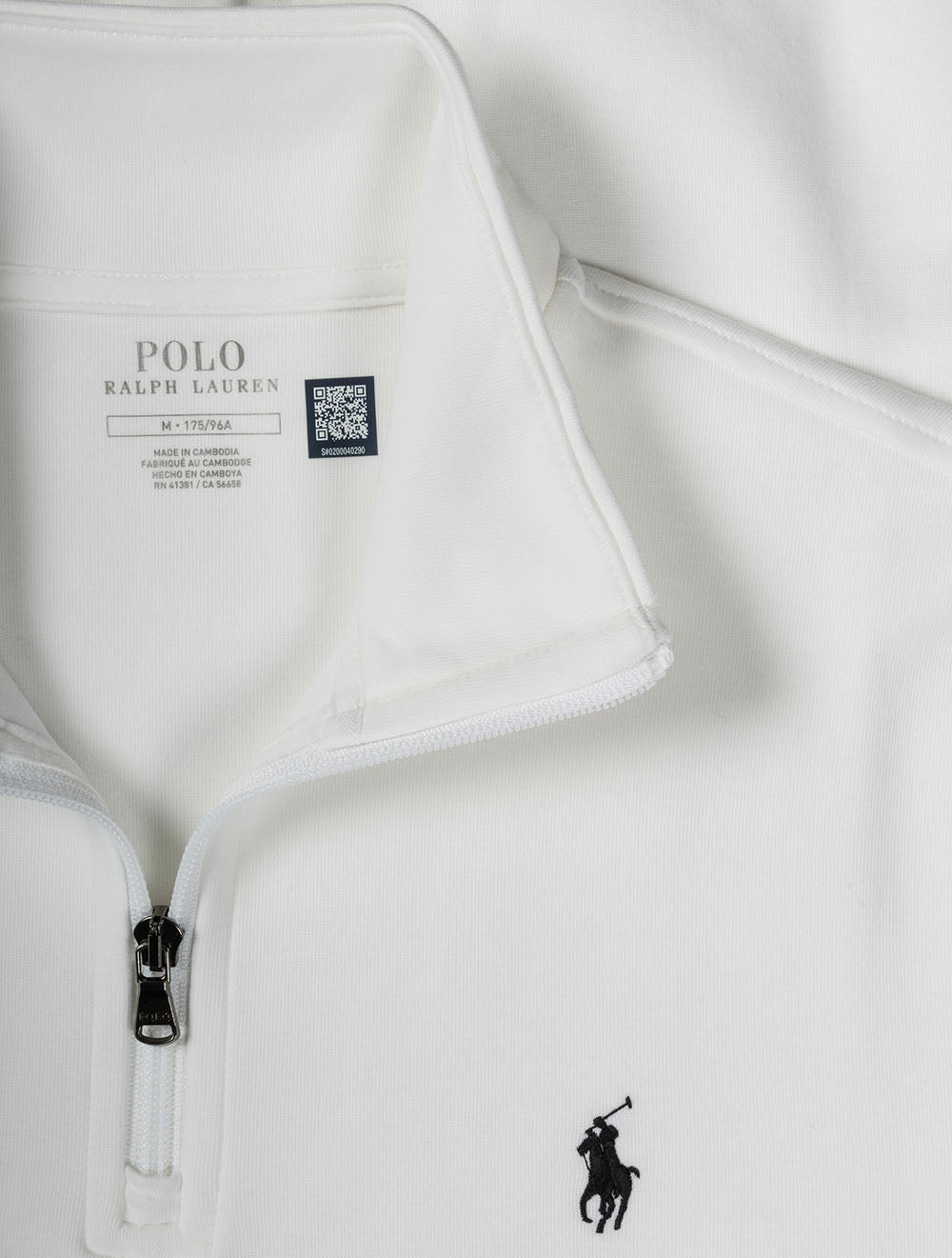 Double Knit Quarter Zip Pullover-White