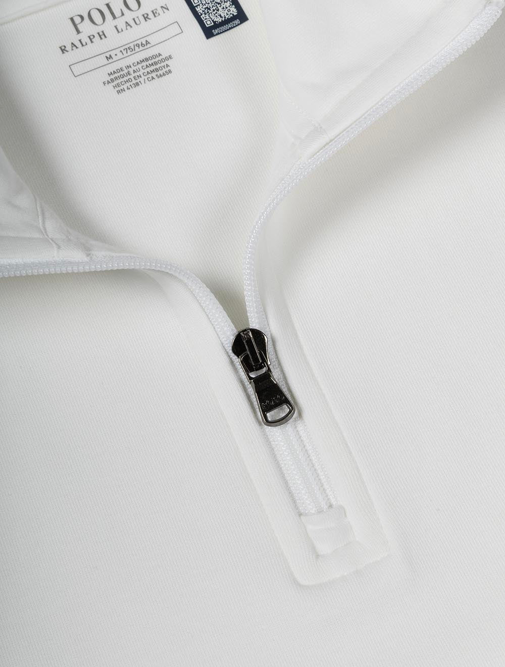 Double Knit Quarter Zip Pullover-White