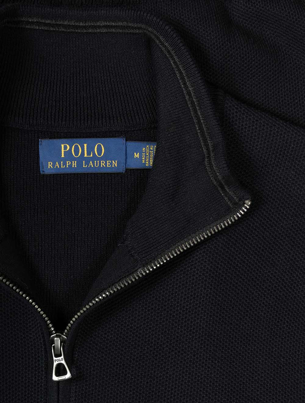 Half Zip Piqué Pullover Black