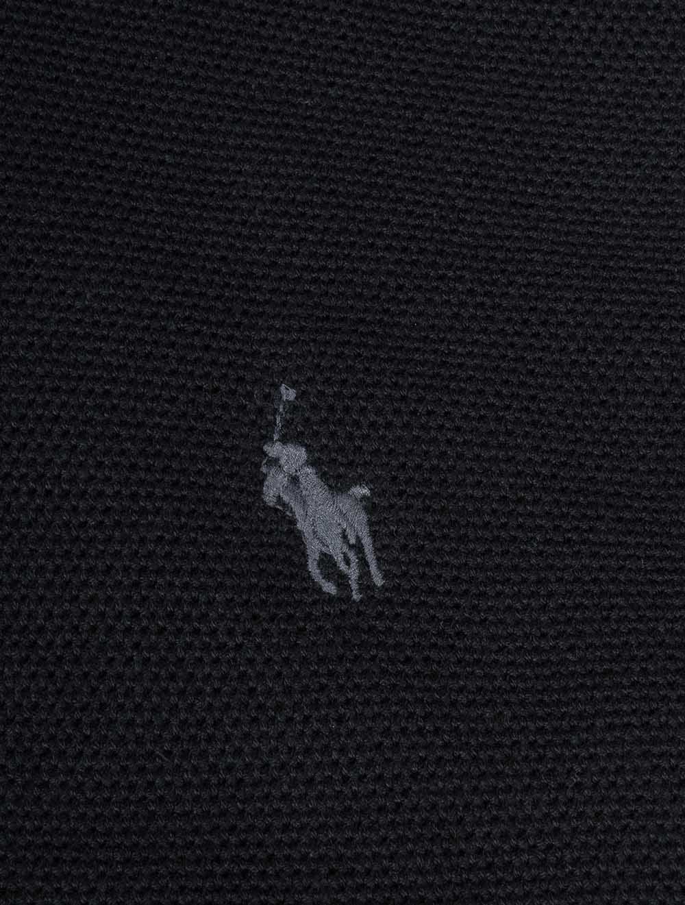 Half Zip Piqué Pullover Black