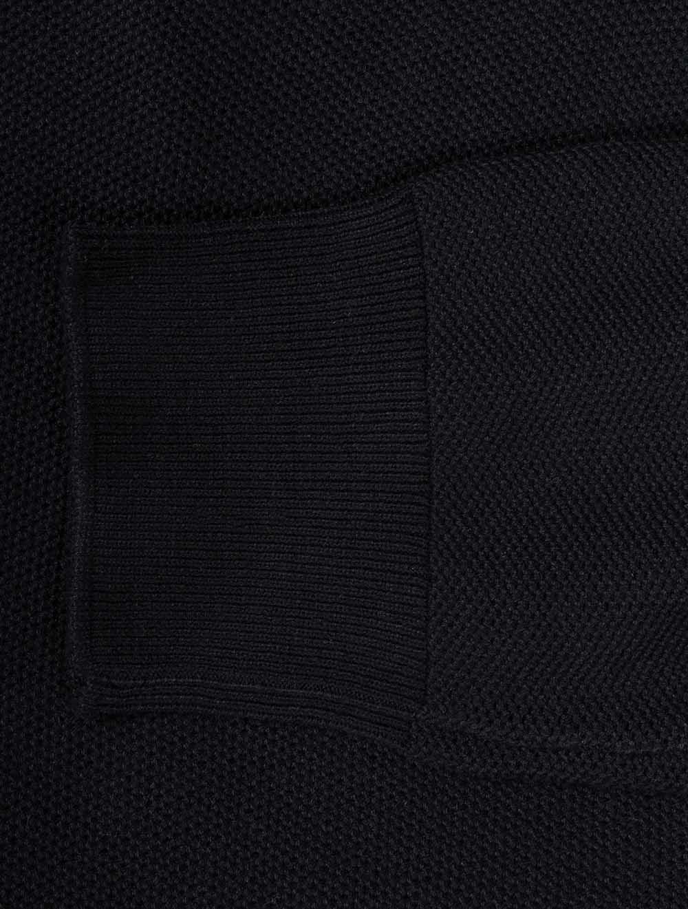 Half Zip Piqué Pullover Black