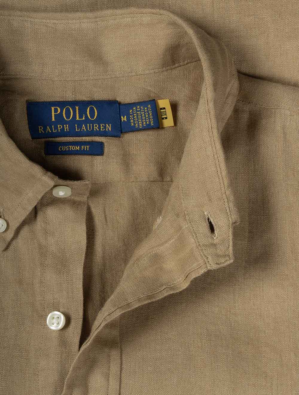 Custom Fit Linen Shirt Tan
