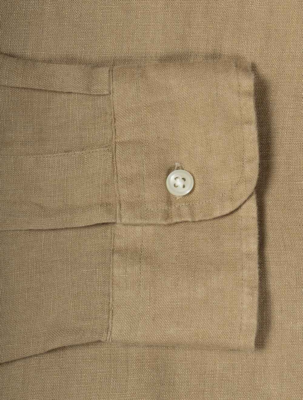 Custom Fit Linen Shirt Tan