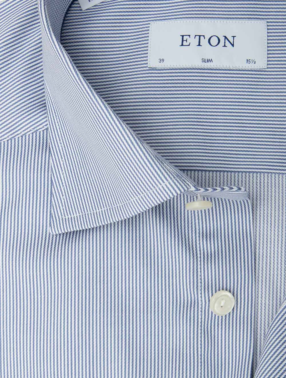 ETON Fine Striped Signature Twill Shirt Blue | Men's Dress Shirts at Louis Copeland & Sons ETON Fine Striped Signature Twill Shirt Blue | Men's Dress Shirts at Louis Copeland & Sons
