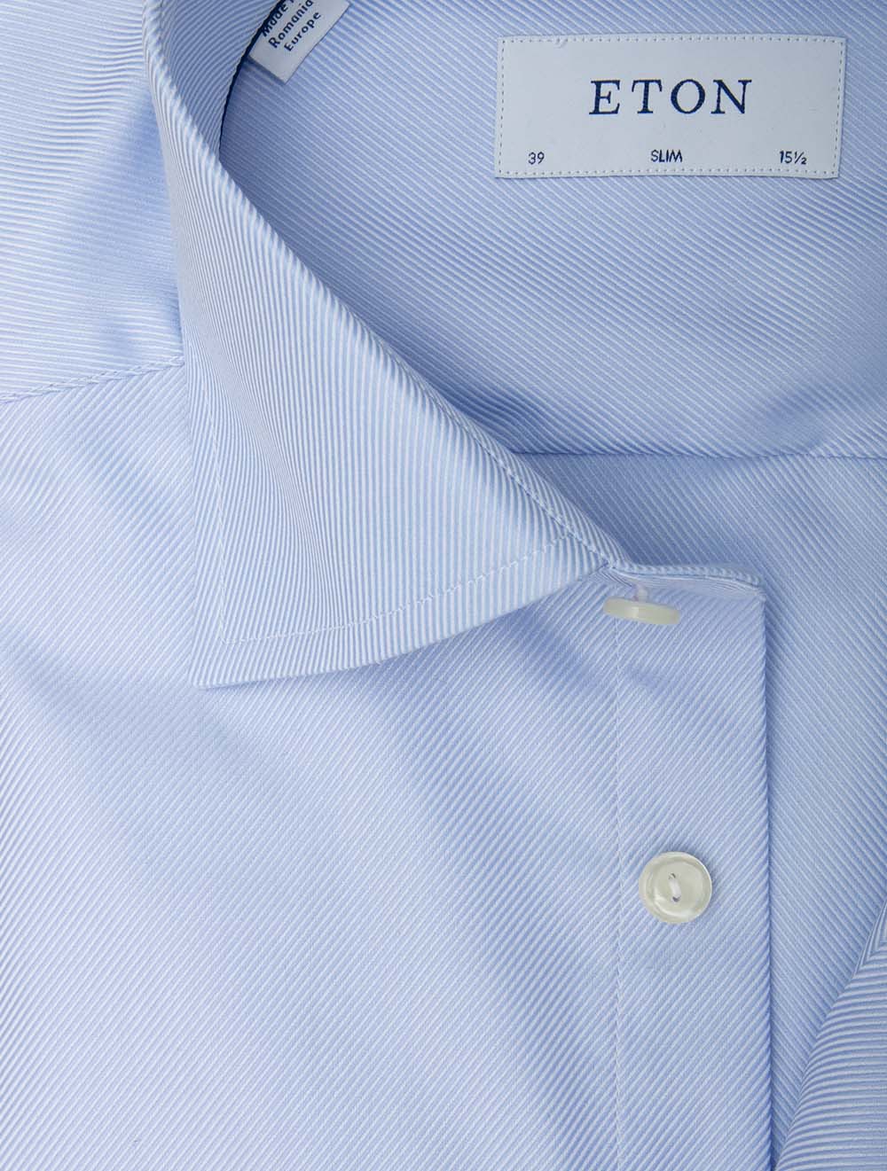 Eton Textured Twill Slim Fit Shirt Blue | Men's Shirts at Louis Copeland & Sons Eton Textured Twill Slim Fit Shirt Blue | Men's Shirts at Louis Copeland & Sons