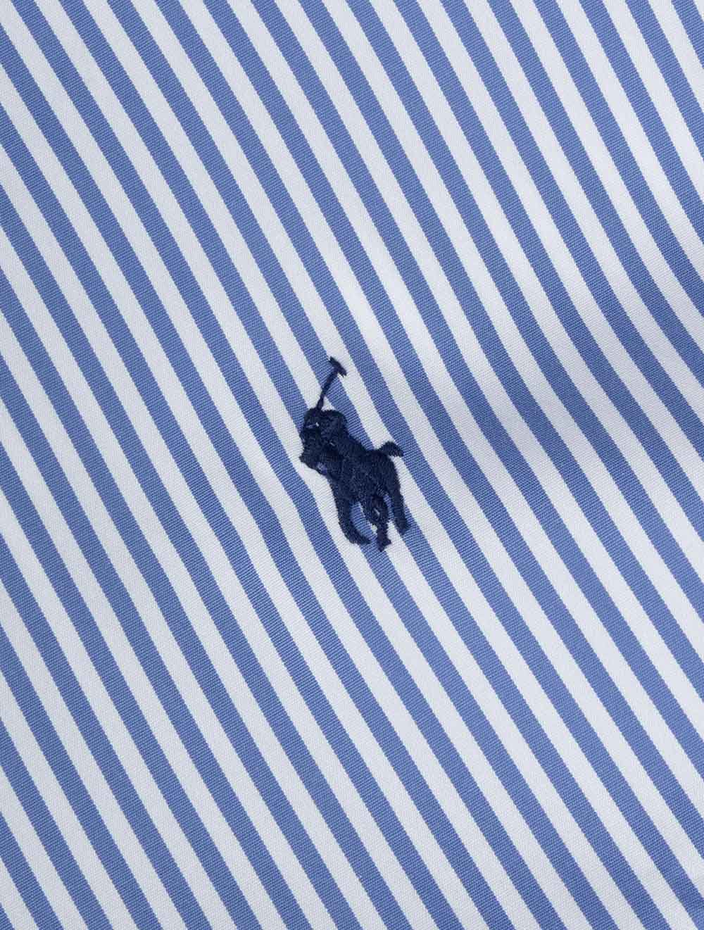 Striped Poplin Shirt Blue