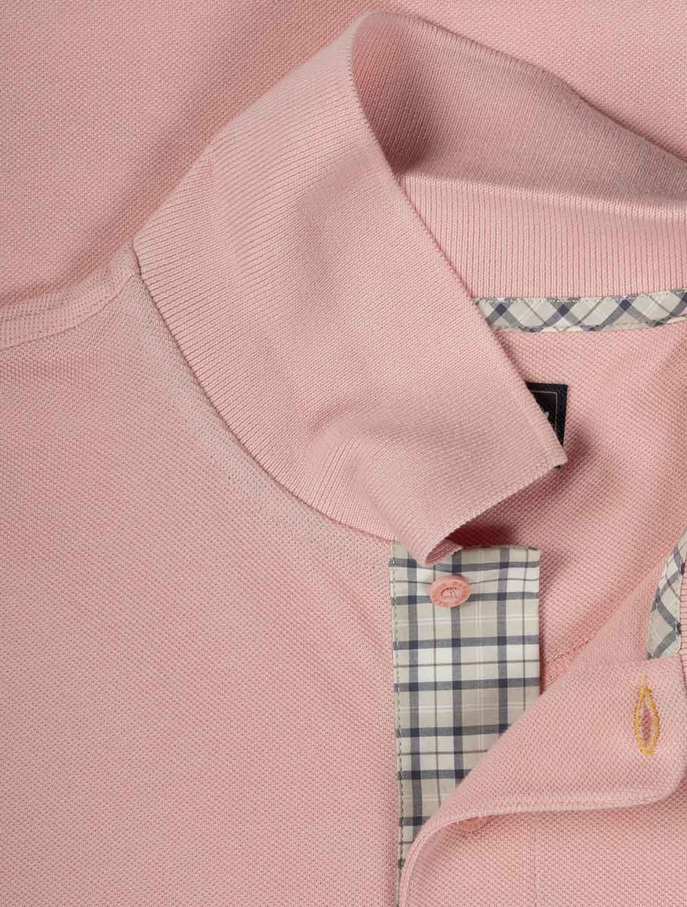 Tartan Piqué Polo Mineral Pink