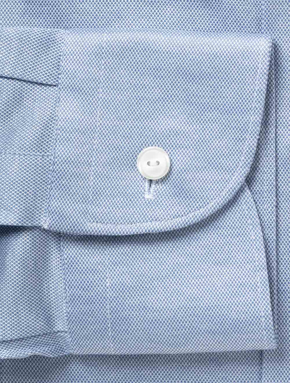 Slim Jacquard Knit Shirt Blue