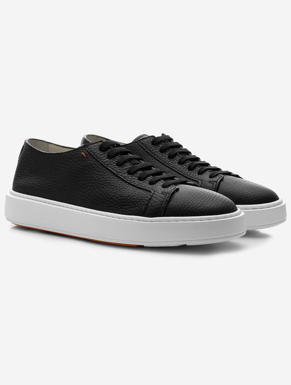 Tumbled Leather Sneaker Black
