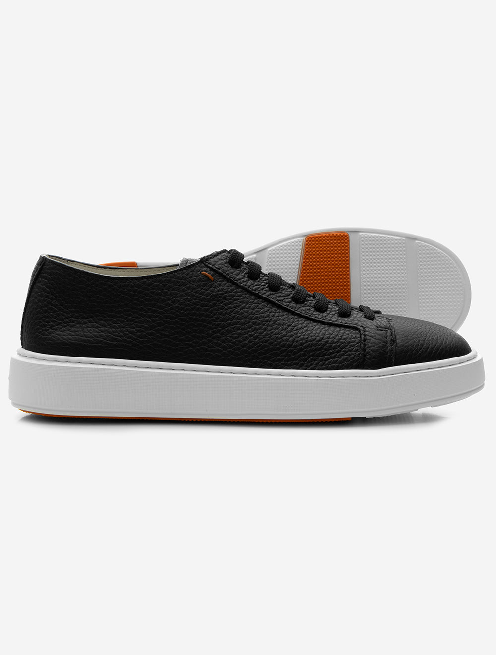 Tumbled Leather Sneaker Black