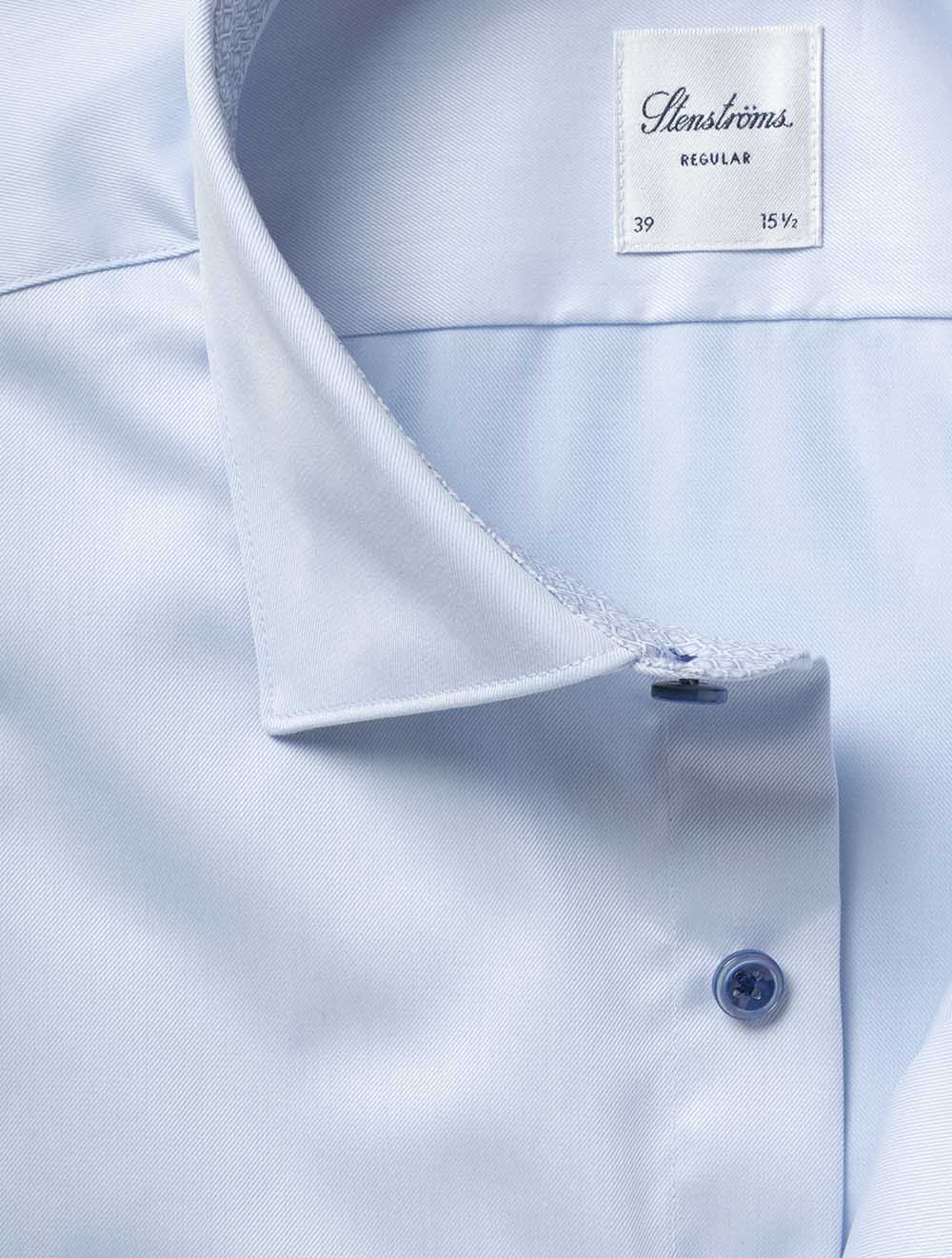 Regular Plain W/Inlay Shirt Blue