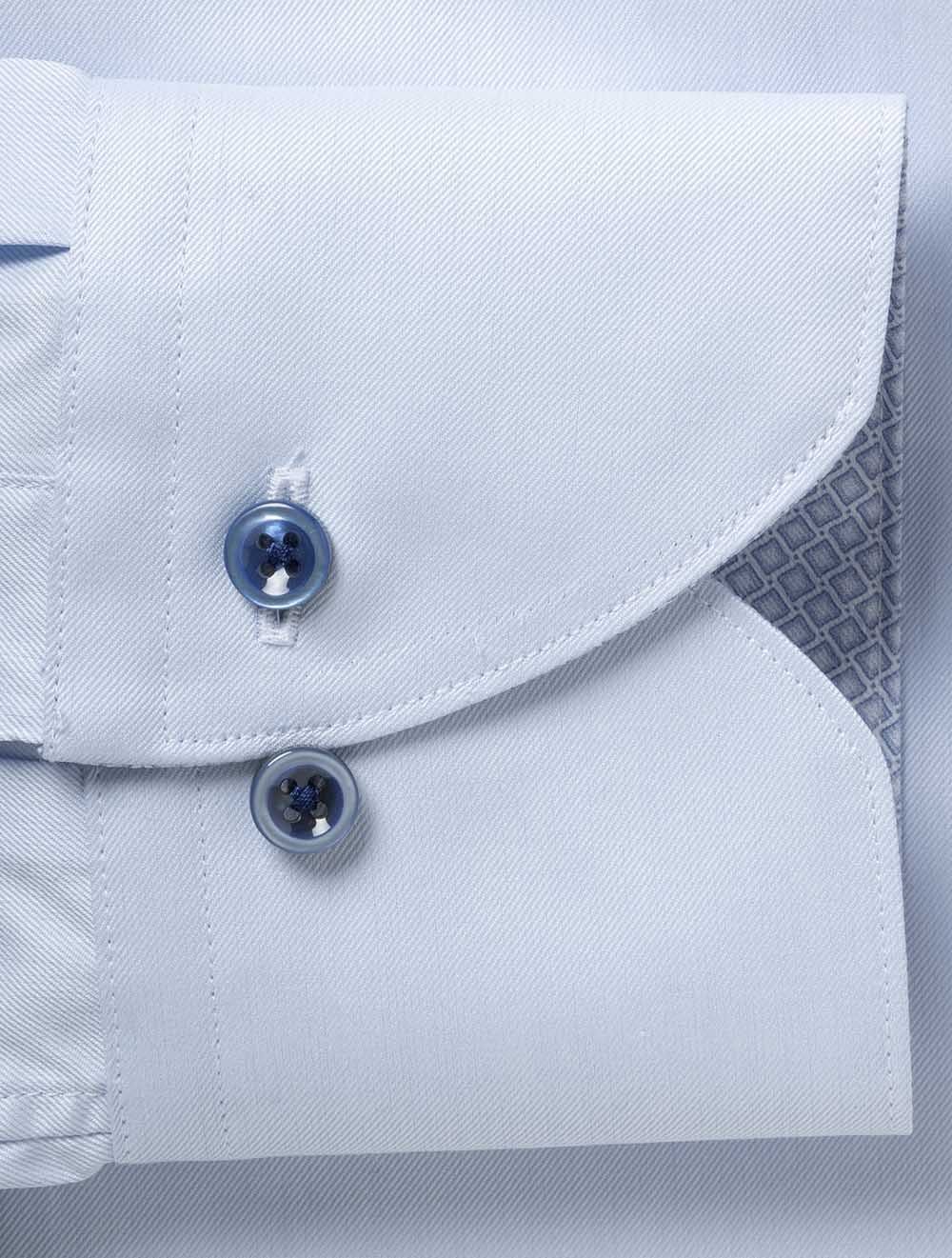 Regular Plain W/Inlay Shirt Blue