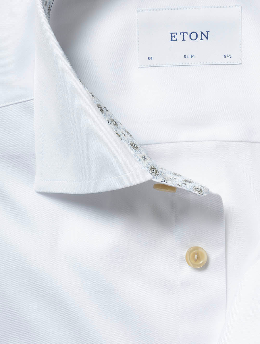 Slim Geometric Inlay Shirt White