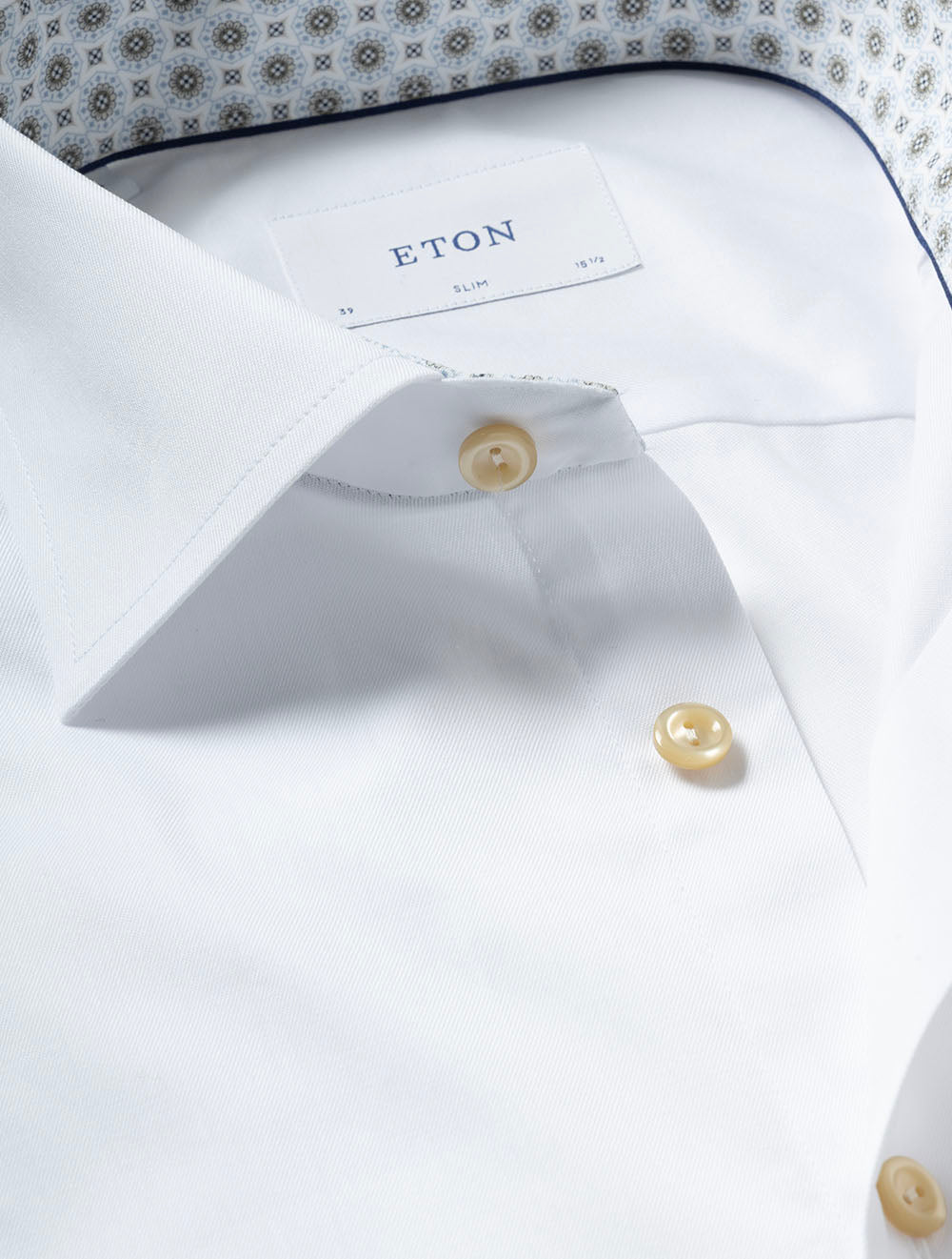 Slim Geometric Inlay Shirt White