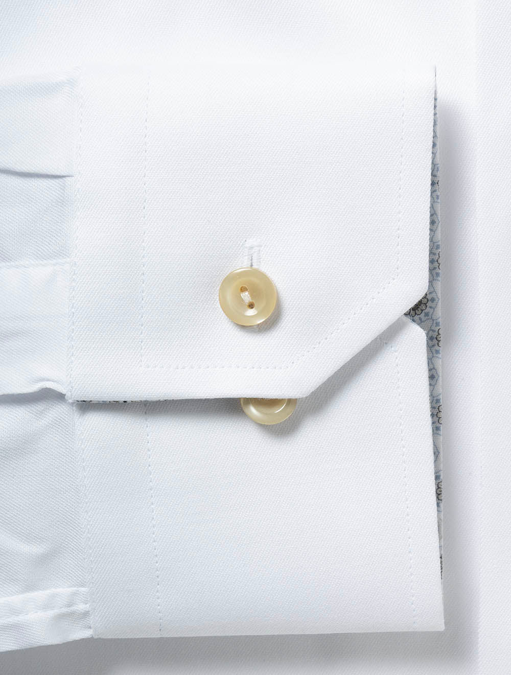 Slim Geometric Inlay Shirt White