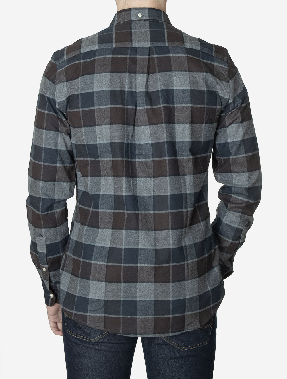 Valley Tailored Checked Shirt Dark Oak
