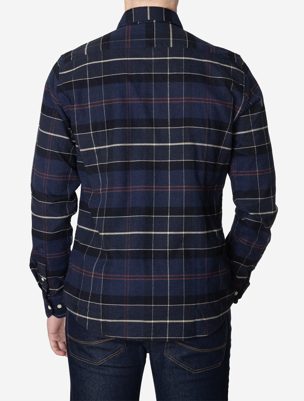 Lutsleigh Tailored Tartan Cord Shirt Navy