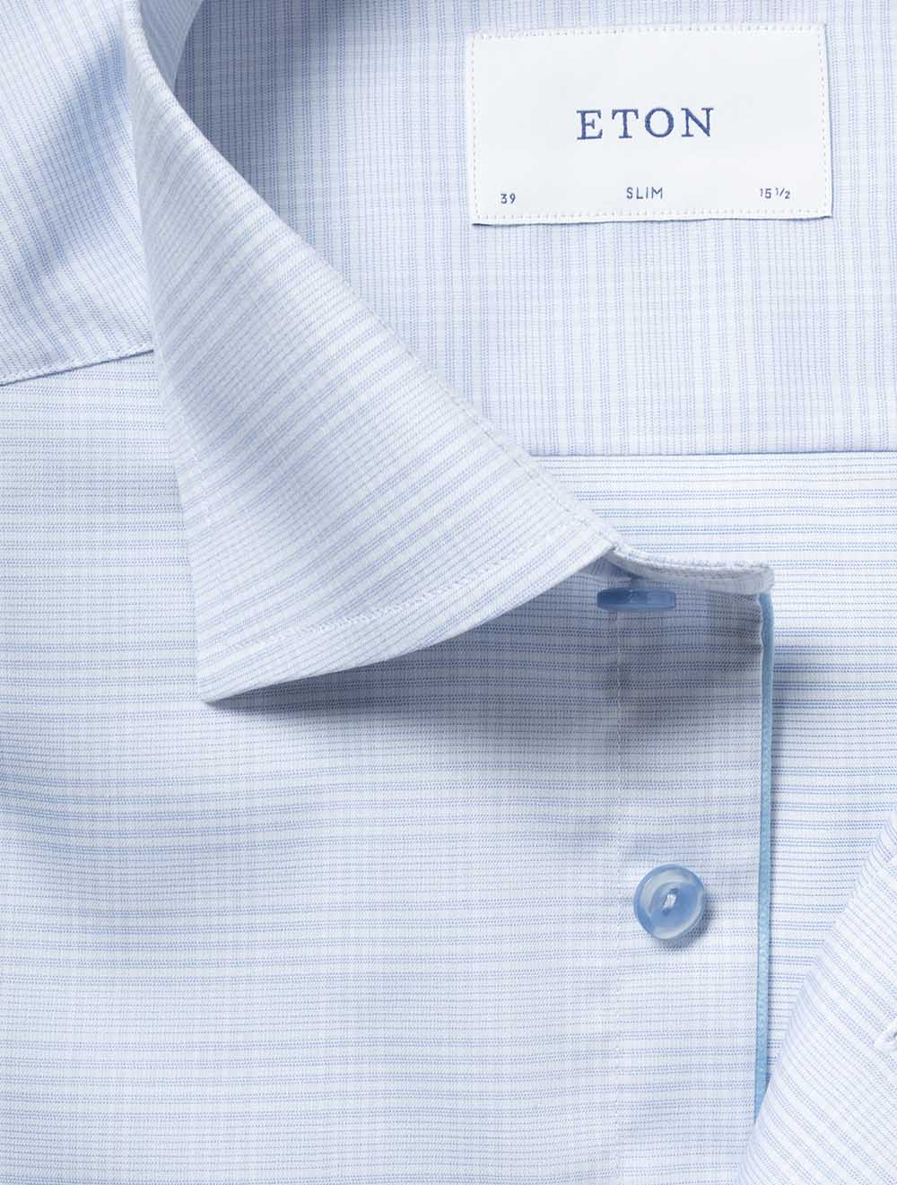 Slim Check Twill Shirt Blue