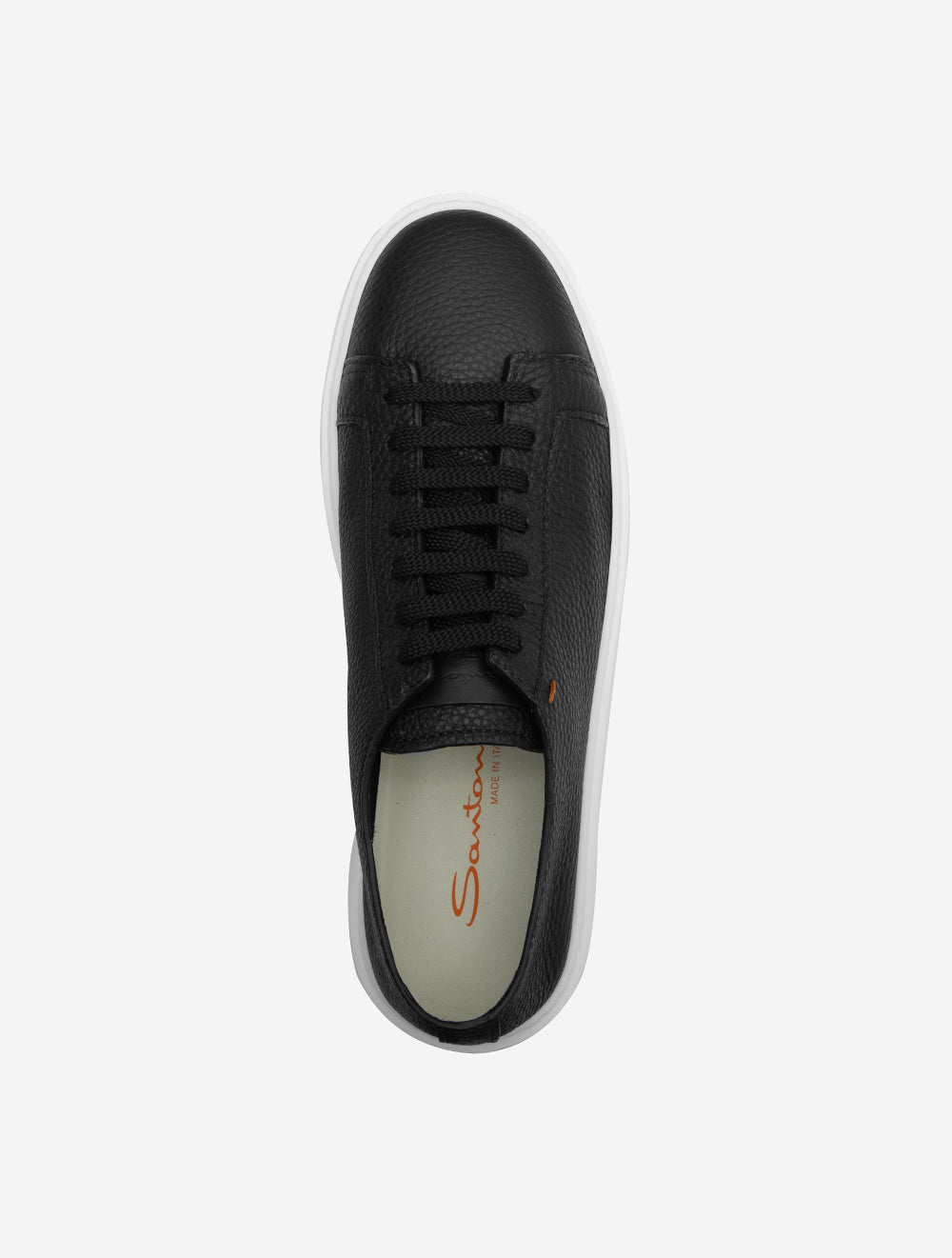Tumbled Leather Sneaker Black