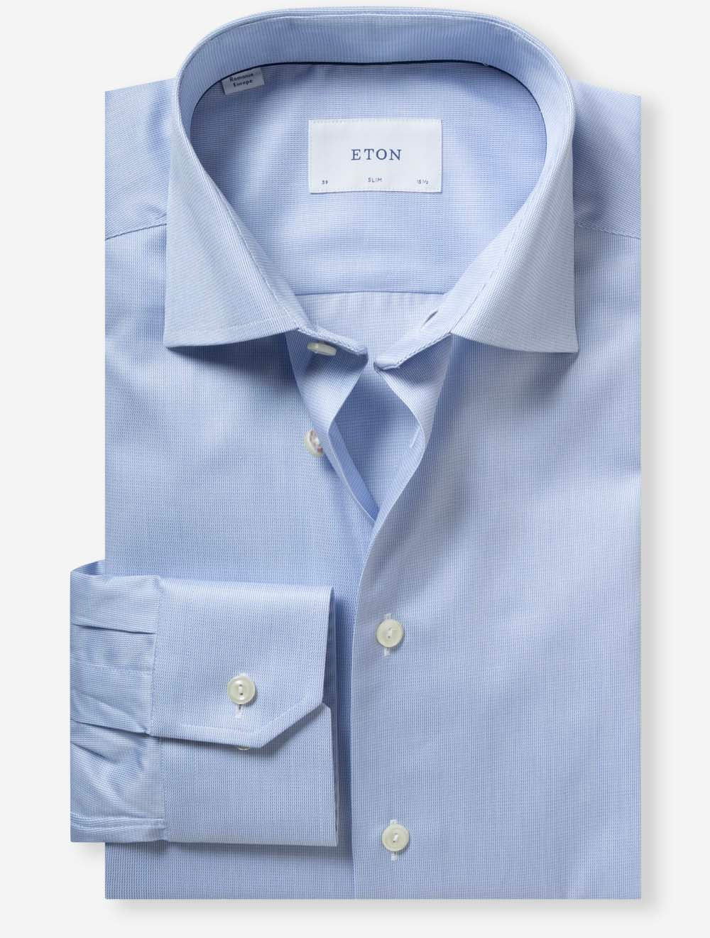 Slim Semi Solid Twill Shirt Blue