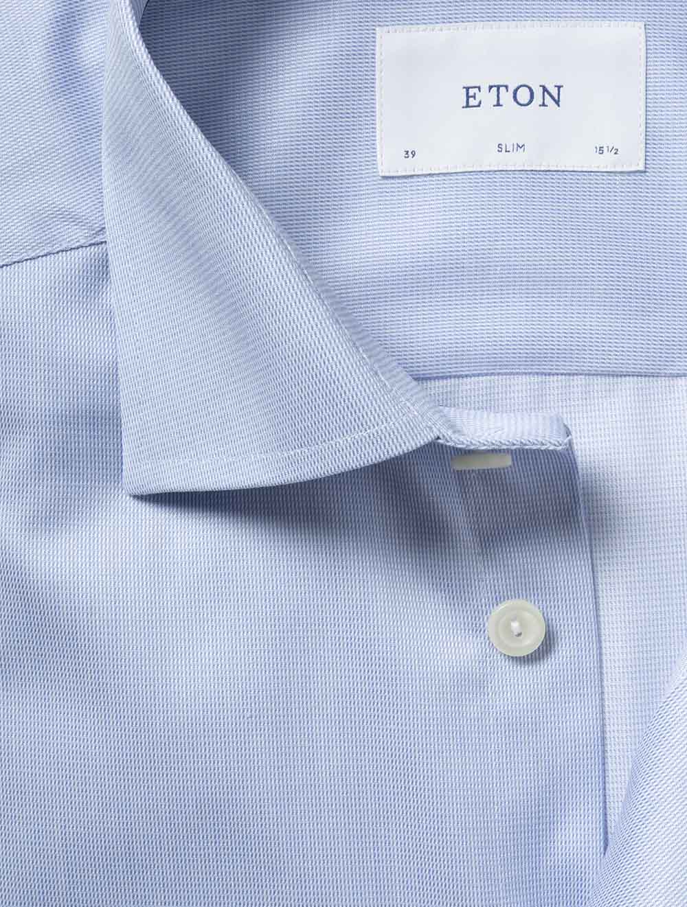 Slim Semi Solid Twill Shirt Blue