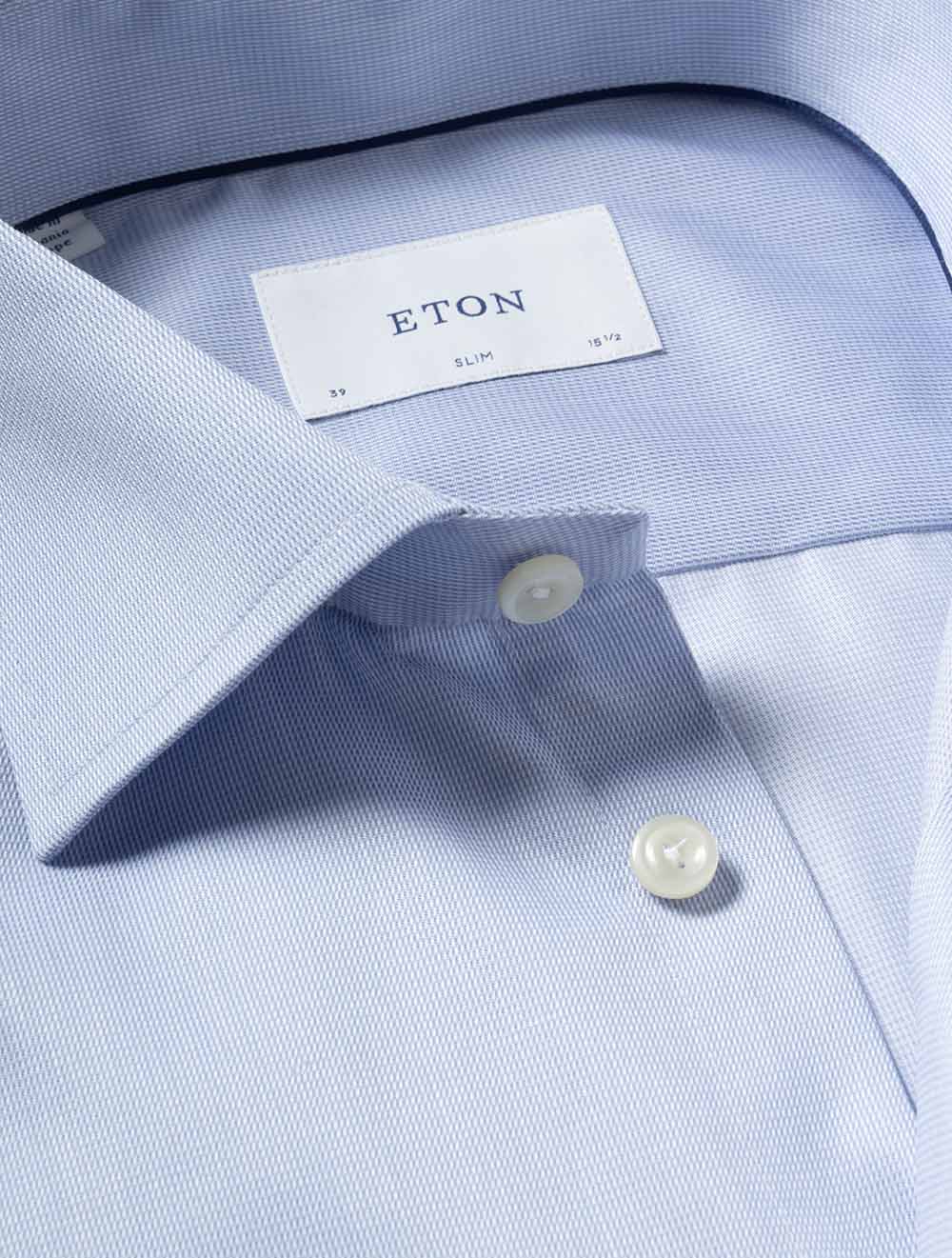 Slim Semi Solid Twill Shirt Blue