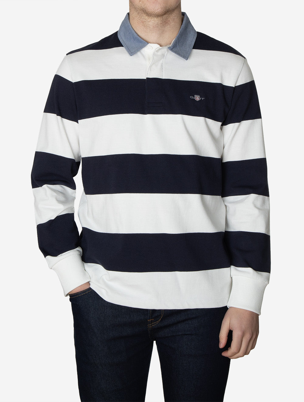 Regular Chambray Stripe Heavy Rugger Eggshell