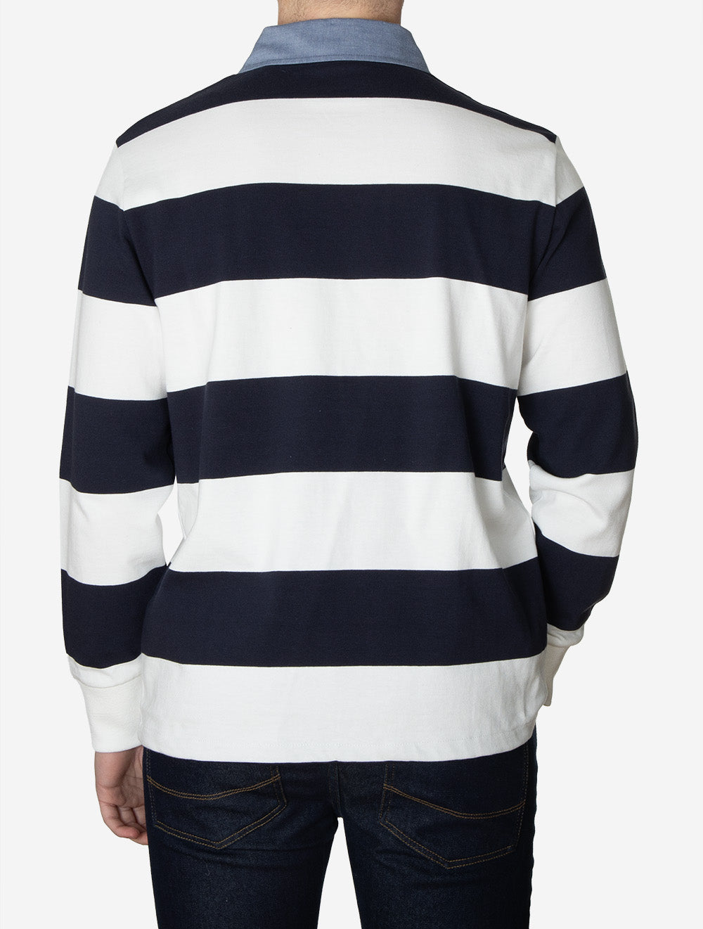 Regular Fit Chambray Stripe Heavy Rugger Eggshell