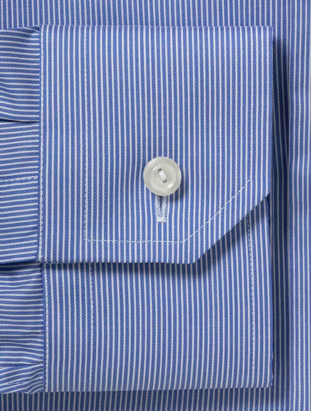 Slim Striped Fine Twill Shirt Blue