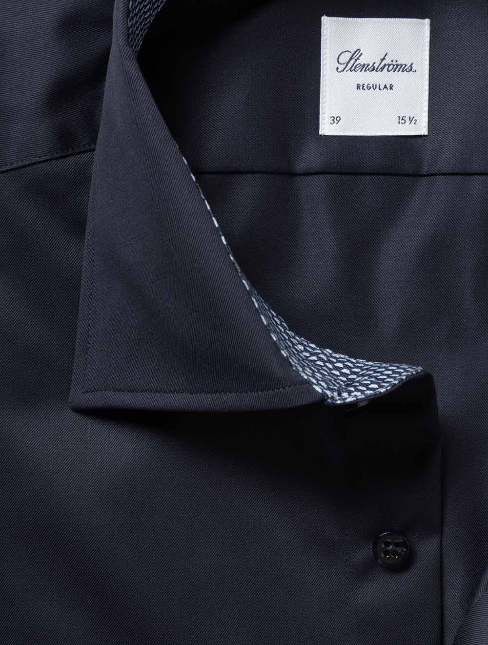 Regular Plain W/Inlay Shirt Navy