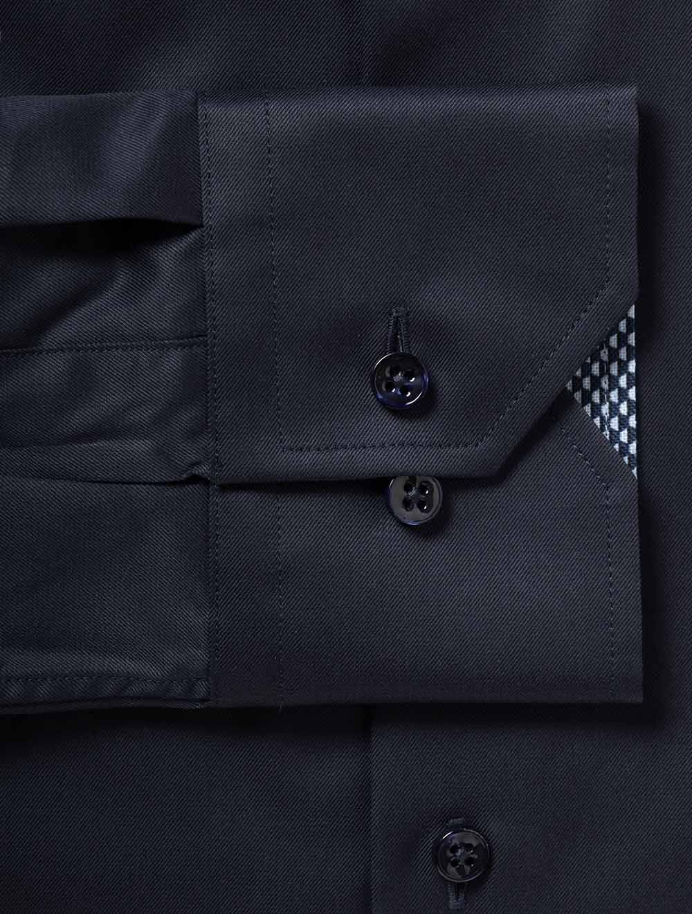 Regular Plain W/Inlay Shirt Navy