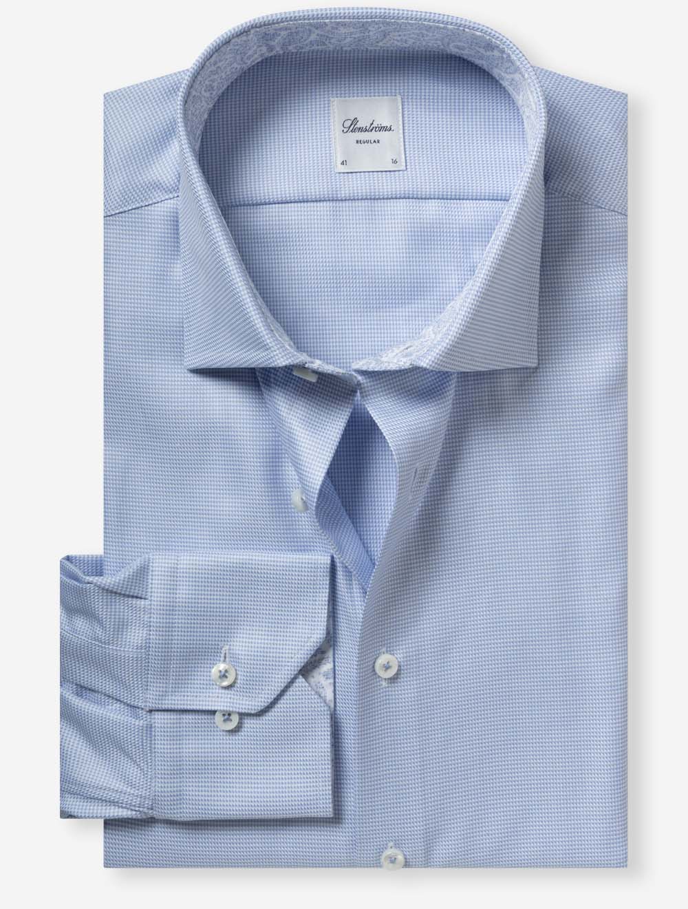 Regular Puppytooth W/Inlay Shirt Blue