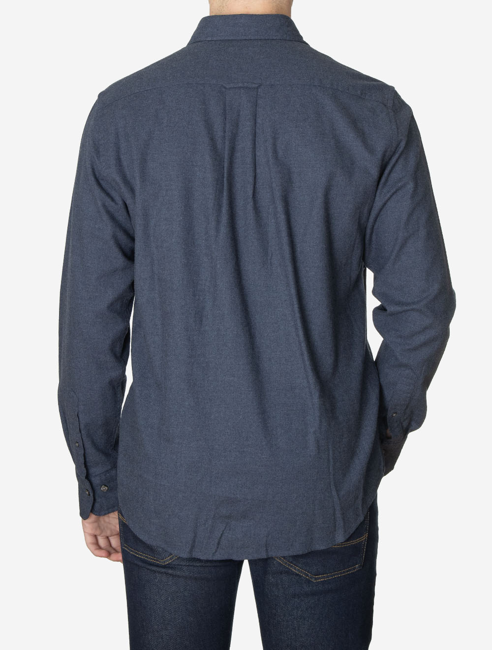 Regular Flannel Shirt Dark Indigo Melange