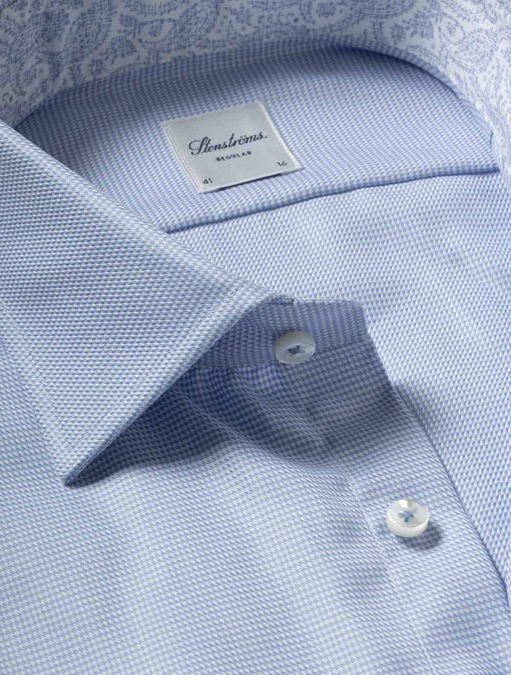 Regular Puppytooth W/Inlay Shirt Blue